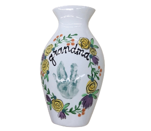 Las Vegas Floral Handprint Vase