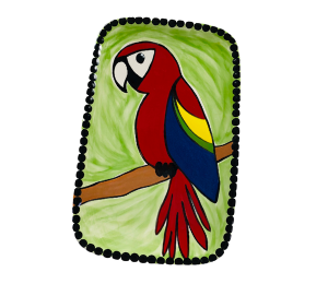 Las Vegas Scarlet Macaw Plate