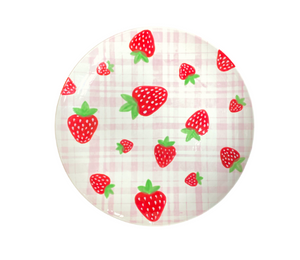 Las Vegas Strawberry Plaid Plate